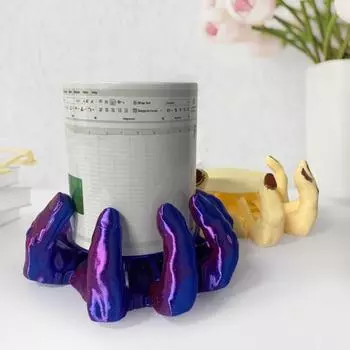 Подстаканник в форме отрубленной руки, жуткие подставки в форме отрубленной руки, термостойкий держатель для кружки, настольное украшение для защиты стола, домашний декор фиолетовый