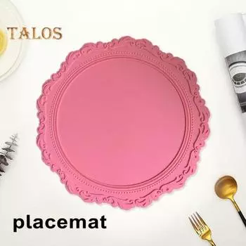 Подстаканник винтажный тисненый цветочный узор дизайн силиконовый многоцелевой коврик для посуды для защиты домашнего декора S светло-розовый