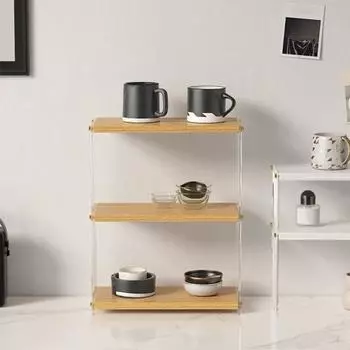 Подстаканник Yousheng, органайзер для настольной полки, прочный, несущий нагрузку, простая установка, многослойная верхняя часть комода, организация хранения вещей S белый