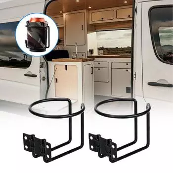 Подстаканники для лодок Подстаканник для лодок Сплошной кольцевой держатель для стаканов Настенные держатели для стаканов Устанавливается на стены и поручни Круглая чашка чёрный