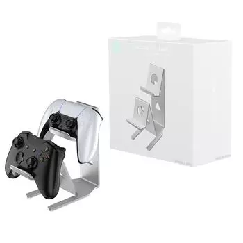 Подставка-держатель для двух игровых контроллеров Настольная подставка для Switch/PS5/PS4/Xbox(Серебряный)