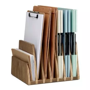 Подставка-держатель для книг KIRIGEN, подставка для книг, хранилище для файлов, коробка для файлов, подставка для файлов, коричневая, 7 разделителей TQ-7KWJJ-DBR