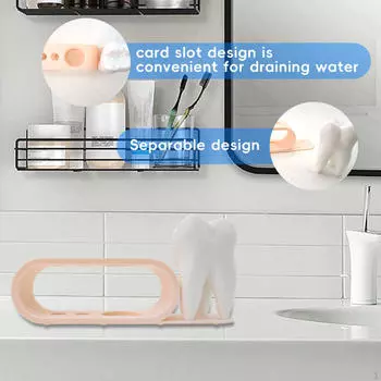 Подставка-держатель для зубных щеток и зубной пасты, гладкая, прочная, для фермерского дома, квартиры, общежития