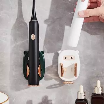 Подставка для электрической зубной щетки, настенная подставка для зубной щетки, органайзер для одной зубной щетки, аксессуары для ванной комнаты чёрный
