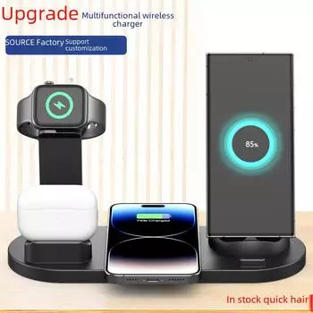 Подставка для беспроводной зарядки 3-в-1: Зарядное устройство для телефона, наушников и часов without wireless charging чёрный