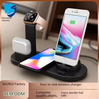 Подставка для беспроводной зарядки 3 в 1 мощностью 15 Вт для Apple iPhone, часов и наушников without wireless charging чёрный