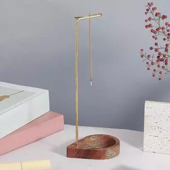 Подставка для благовоний, деревянная зольная ловушка с латунным держателем для благовоний, настольная курильница для домашнего декора, йоги, медитации, спа