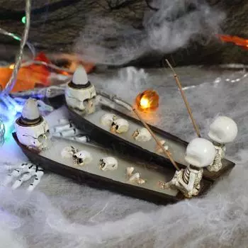 Подставка для благовоний Ghost Canced Stick, креативный держатель для благовоний в виде черепа, декор из смолы на Хэллоуин, курильница с обратным потоком для кабинета, классной комнаты