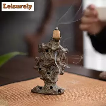 Подставка для благовоний из камня озера Тайху, китайская печь из агарового дерева и сандалового дерева, украшение для чайного столика в помещении, ремесла