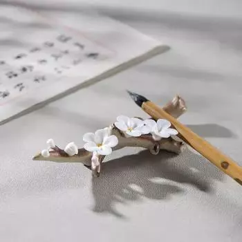Подставка для благовоний из керамики в виде сливы, изготовленная вручную, в японском стиле, украшения для чайной церемонии, декоративные поделки