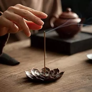 Подставка для благовоний из сплава, подставка для лотоса, подставка для улавливания пепла, держатель для благовоний для успокоения нервов, настольный декор