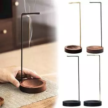 Подставка для благовоний, подставка для ароматерапии, перевернутая деревянная курильница, курильница, тарелка для улавливания пепла, принадлежности для буддизма, домашний декор