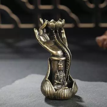 Подставка для благовоний «Рука Будды» ручной работы, переносная вставка для благовоний «Лотос» с обратным потоком, изящный поднос для благовоний с обратным потоком