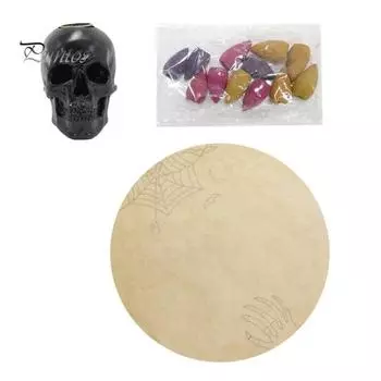 Подставка для благовоний в виде черепа на Хэллоуин, курильница с обратным потоком в виде черепа из смолы, жуткая водопадная горелка, ароматерапевтический диффузор для декора домашней вечеринки чёрный