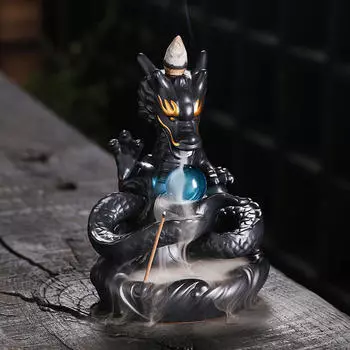 Подставка для благовоний в виде скульптуры дракона, керамический конусный фонтан-водопад