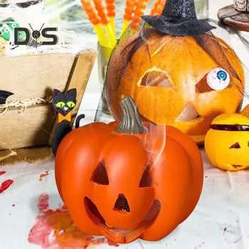 Подставка для благовоний в виде тыквы на Хэллоуин, смоляная курильница со съемным улавливателем золы, праздничный домашний декор для спальни, гостиной, украшения оранжевый