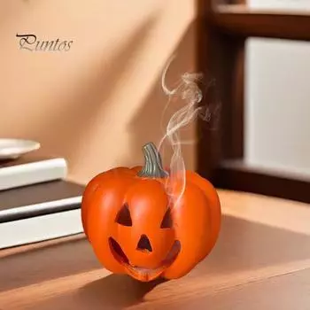Подставка для благовоний в виде тыквы на Хэллоуин, смоляная курильница со съемным улавливателем золы, праздничный домашний декор для спальни, гостиной, украшения оранжевый