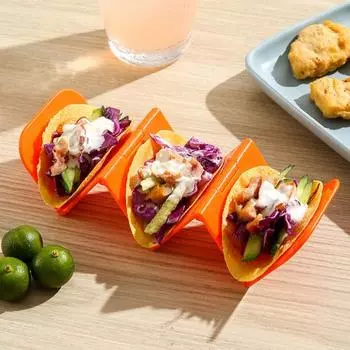 Подставка для блинов Yousheng складная, пищевая, экономящая пространство, волнистая, с 3 сетками, держатель для мексиканского буррито, кухонные гаджеты красный