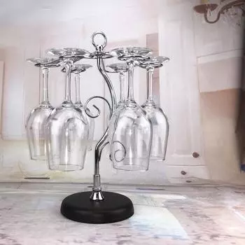 Подставка для бокалов для вина и шампанского в виде витого цветка в стиле ретро, красная, перевернутая, на высокой ножке