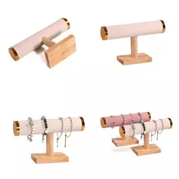 Подставка для браслетов из цельного дерева, деревянная однослойная стойка для браслетов, портативная подставка для часов и браслетов зелёный