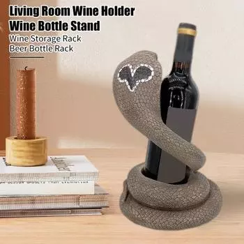 Подставка для бутылки вина в виде змеи на Хэллоуин, поддельная фигурка змеи из смолы, стойка для бутылки пива