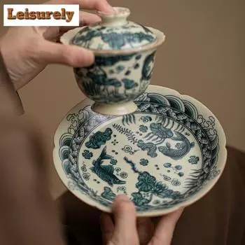 Подставка для чайника Song Ru Kiln, имитация рыб и водорослей, стол для замачивания, цветочный горшок, держатель для подшипника, фруктовая тарелка, ремесло