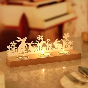 Подставка для чайной свечи, украшение пасхального стола, праздничные атрибуты, креативные поделки, деревенская свеча-канделябр