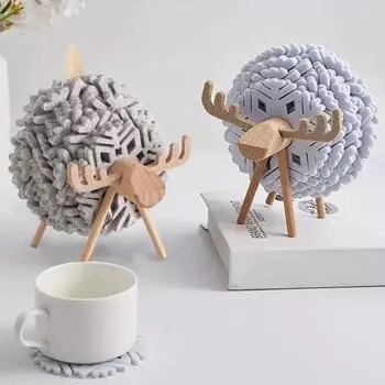 Подставка для чая, водопоглощающая подставка в виде ягненка, настольные украшения, фетровый коврик, настольный коврик