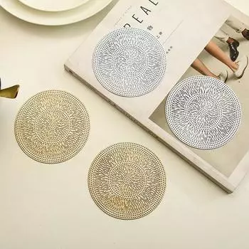 Подставка для чая, высококачественная, легко чистящаяся кухонная утварь, подставка под чашку, скандинавская полая позолота, обеденный стол, коврик для чашки, подставка для чашки, аксессуары для дома серебряный