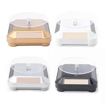 Подставка для часов на 360 градусов, вращающийся стол для часов, ювелирные изделия, солнечная витрина, многоцветная 3 светодиодная витрина с изменением цвета чёрный