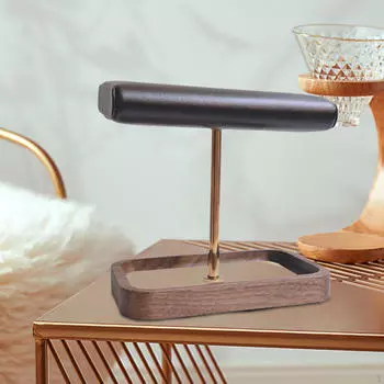 Подставка для часов, органайзер для ювелирных изделий, деревянный поднос, держатель для браслета T, витрина для ожерелий, подарок Silver Rod