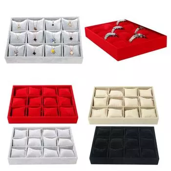 Подставка для часов с 12 отделениями, стильная подставка для часов с регулируемой подушкой из бархата, органайзер для наручных часов жёлтый