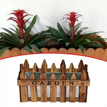 Подставка для цветочного горшка, балконный декор, витрина, прямоугольное окно, деревянный штакетник для отелей Wood Color