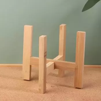 Подставка для цветочного горшка из бамбука, напольная подставка для бонсай, крестообразная подставка для цветочного горшка, поднос для украшения дома, садовые принадлежности 14*12cm