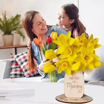 Подставка для цветов, деревянная настольная, подобранная вручную подставка для цветов, многоразовая, самодельная подставка для цветов, подарок для мамы от детей