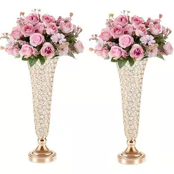 Подставка для цветов из 2 хрустальных бусин (не включать имитацию цветка),Декор стола, домашний декор, рождественская вечеринка на Хэллоуин, центральная часть, подставка для цветов