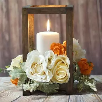 Подставка для цветов из деревянного каркаса, искусственный шелковый цветок, подставка для чайных свечей, свадебная вечеринка