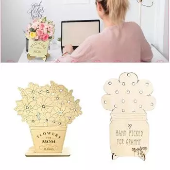 Подставка для цветов на День матери, съемная деревянная подставка для украшения стола, украшение для праздничного стола, подарок для матери B