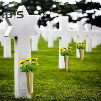 Подставка для цветов с шипом, ваза для цветов на кладбище в День памяти, многоразовый держатель для букетов, вставка для надгробия, газон, декор белый