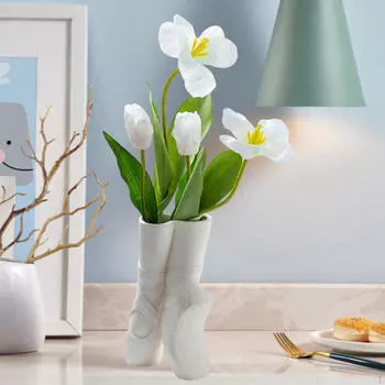 Подставка для цветов в виде балетной туфельки, контейнер для гидропонного размножения растений для мероприятий белый