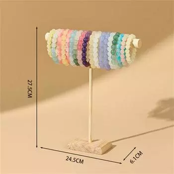 Подставка для демонстрации ювелирных изделий из цельного дерева, браслет, ожерелье, кулон, ободок для волос, подставка для хранения ювелирных изделий S