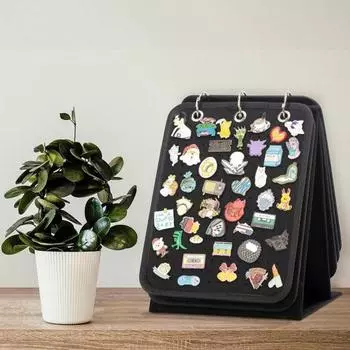 Подставка для демонстрации значков вмещает 240 значков, выставочный держатель для брошей, органайзер для эмалированных значков с 3 папками и 5 страницами, календарь для хранения коллекции значков чёрный