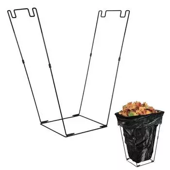 Подставка для держателя мешка для листьев, конструкция, предотвращающая проливание, наружная металлическая рама для мусорного мешка, складной держатель для мусорного мешка чёрный