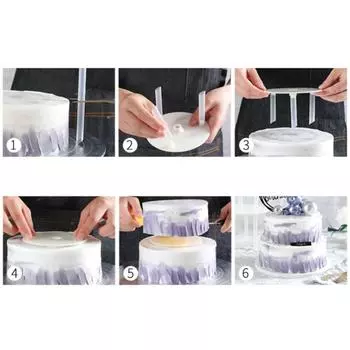 Подставка для десерта из пищевого пластика, легко моется, 4/6/8/10 дюймов, принадлежности для выпечки, подставка для укладки торта, многослойная многоразовая подставка для торта