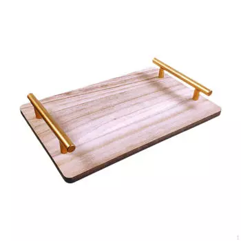 Подставка для десерта с ручкой, поднос для еды, украшение для стола на новоселье золотистый