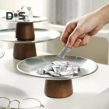 Подставка для десертных тарелок из нержавеющей стали, подставка для кексов, мини-тортов, поднос для фруктов и конфет на свадьбу, день рождения, вечеринку, пикник, путешествие S серебряный