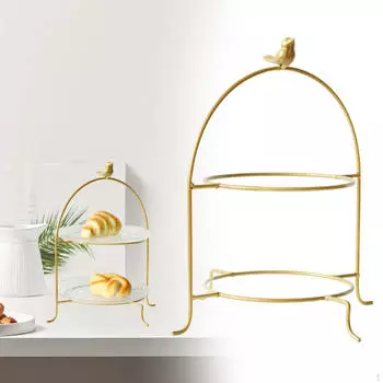 Подставка для десертов для кексов Подставка для выпечки Украшение стола Фрукты Поднос для закусок Торт 2 Layers