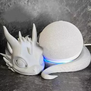 Подставка для динамика в виде 3D-дракона, лежащий дракон, умная подставка для динамика, мультяшный дракон, подставка для динамика белый