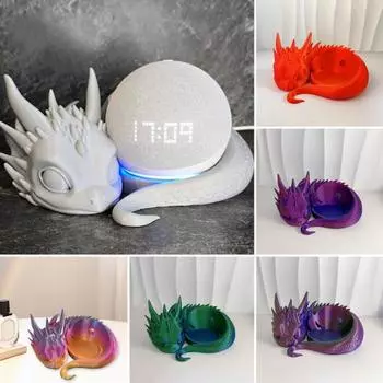 Подставка для динамика в виде дракона, напечатанная на 3D-принтере, лежащий дракон, умная подставка для динамика, мультяшный детский дракон, подставка для динамика, украшение для домашнего офиса и рабочего стола B