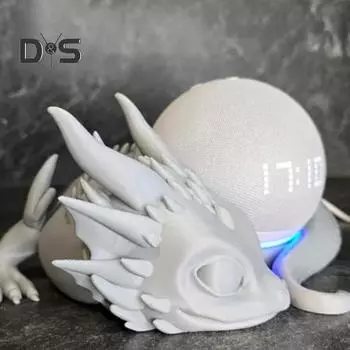 Подставка для динамика в виде дракона, напечатанная на 3D-принтере, лежащий дракон, умная подставка для динамика, мультяшный детский дракон, подставка для динамика, украшение для домашнего офиса и рабочего стола C